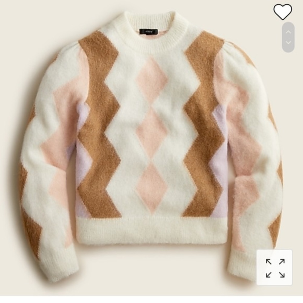 J. Crew diamond check crewneck sweater